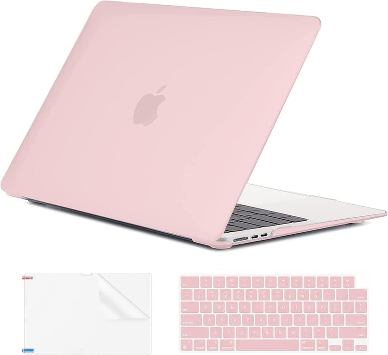 Eoocoo Case Compatible with MacBook Air 13 inch 2026 2025-2022 Release M4 M3 M2 A3240 A3113 A2681, Hard Shell&Keyboard Skin Cover&Screen Protector for Mac Air 13.6 inch Case, Dusty Pink - Image 1